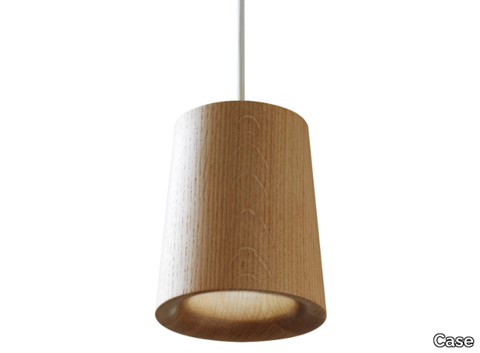 SOLID CONICAL - LED dimmable oak pendant lamp _ Case