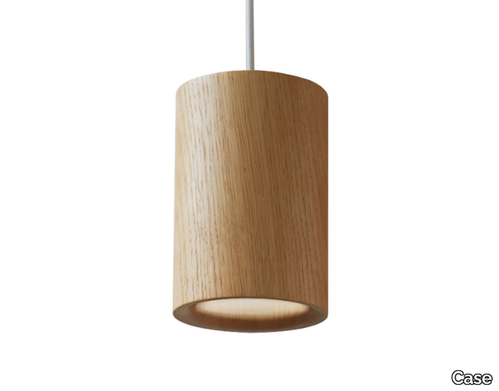 SOLID CYLINDRICAL - LED dimmable oak pendant lamp _ Case