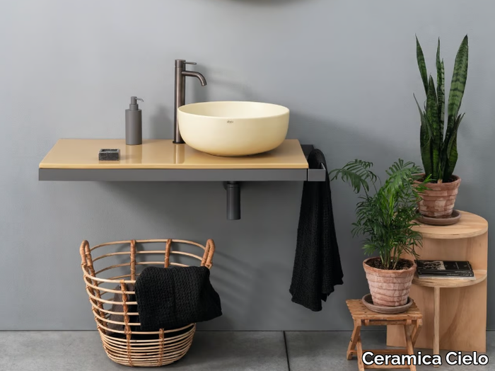 MULTIPLO - Ceramic washbasin countertop _ Ceramica Cielo