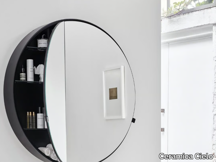 I CATINI ROUND BOX - Round wall-mounted mirror with cabinet _ Ceramica Cielo