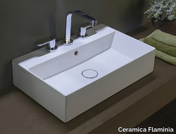 APPLIGHT 60 - Countertop rectangular ceramic washbasin _ Ceramica Flaminia