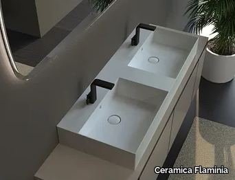 APPLIGHT 120 - Countertop double ceramic washbasin _ Ceramica Flaminia