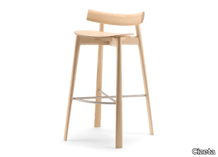 REMO - High wooden stool with footrest _ Cizeta