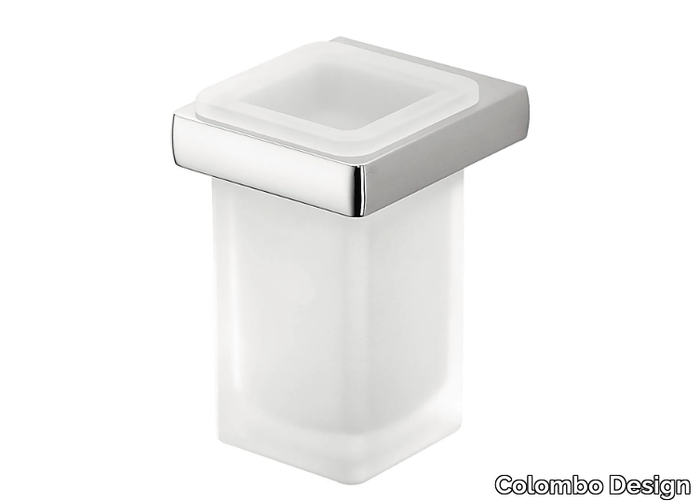 LULÙ B6202 - Wall-mounted etched glass toothbrush holder _ Colombo Design
