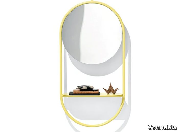 JUNO - Metal mirror with shelf _ Connubia