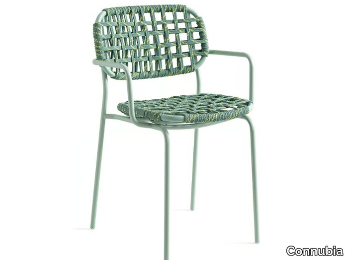 YO! - Garden chair with armrests woven in polypropylene _ Connubia