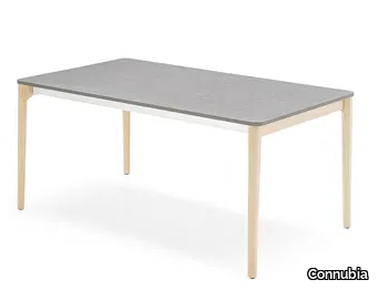 TABLA - Extending melamine-faced chipboard table with beech legs _ Connubia