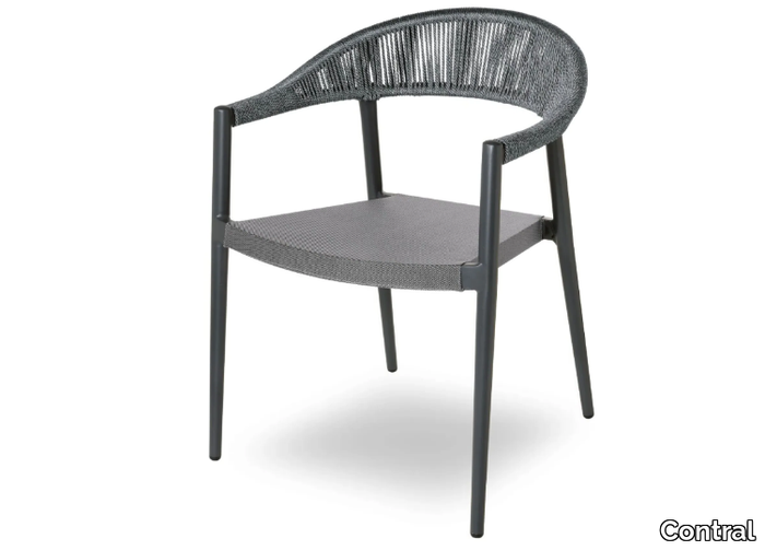 PRAGA - Stackable outdoor chair with armrests _ Contral