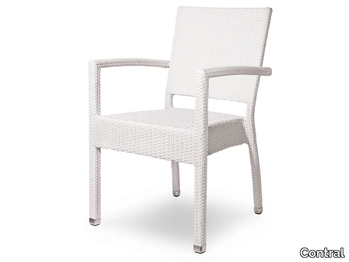 SINFONIA - Polyethylene fibre outdoor chair with armrests _ Contral