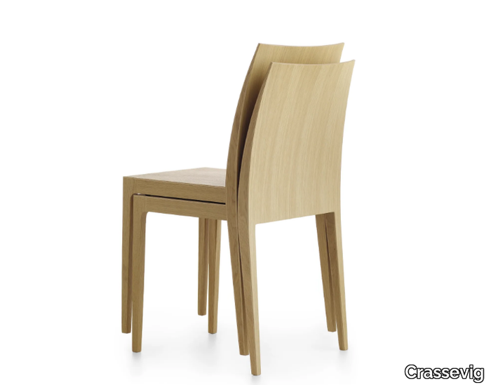 ANNA RS - Stackable wooden chair _ Crassevig