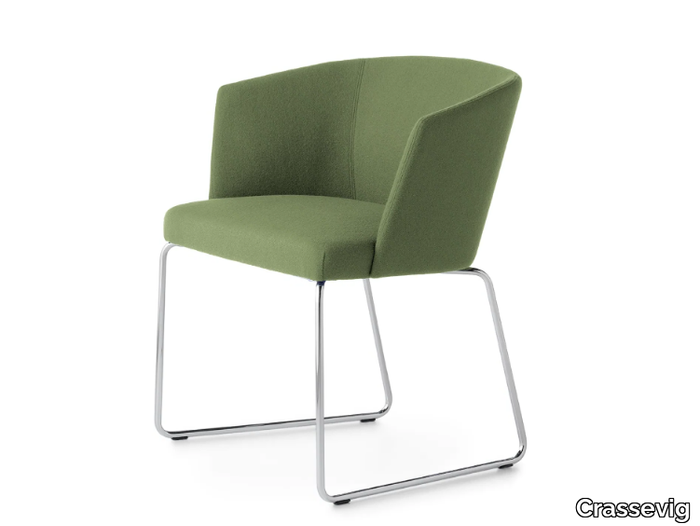 AXEL 74P SB - Sled base upholstered chair with armrests _ Crassevig