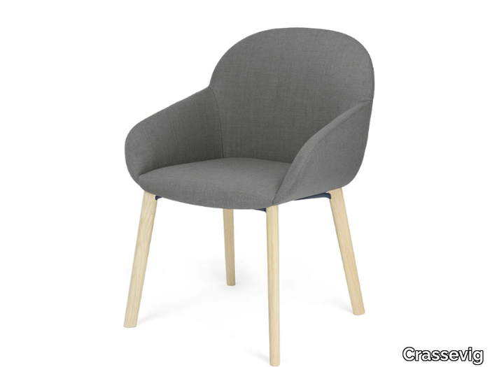 ELBA P 4W - Upholstered fabric chair with armrests _ Crassevig