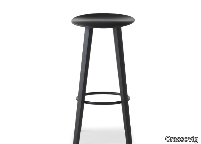 BERET 73 4W - High solid wood stool _ Crassevig