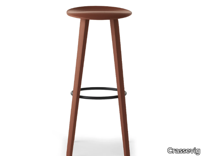 BERET 82 4W - High solid wood stool _ Crassevig