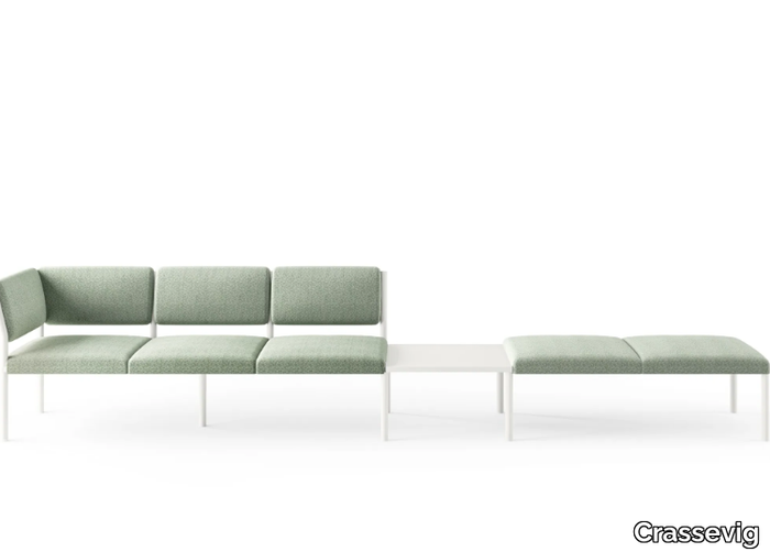 PLUG B - Modular fabric bench seating with back _ Crassevig