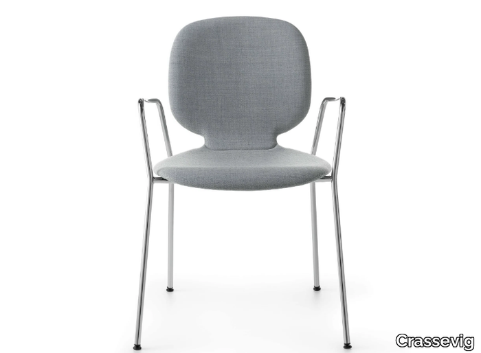 ALIS P 4L - Stackable upholstered chair with armrests _ Crassevig