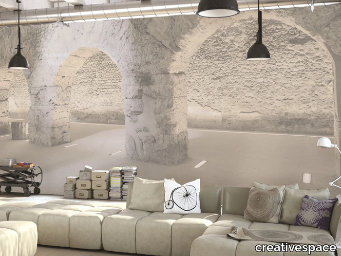 CAVE - Washable trompe l'oeil nonwoven wallpaper _ creativespace