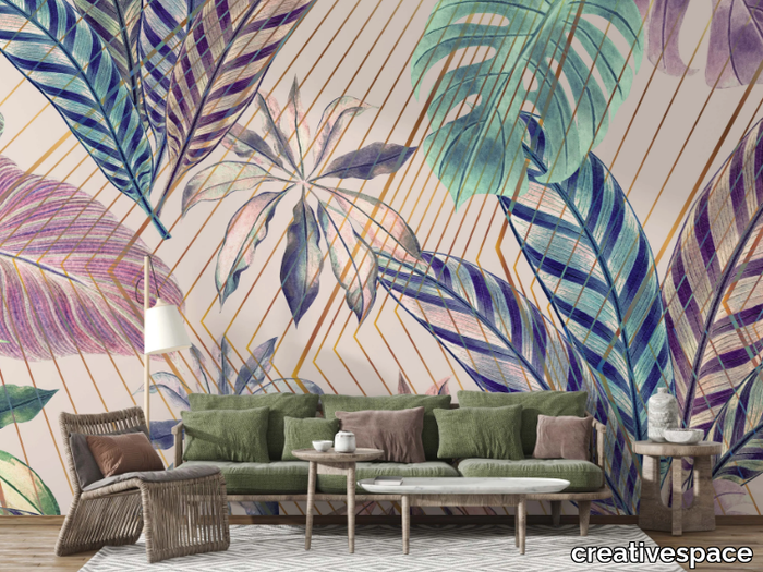 TROPICAL STRIPE - Tropical wallpaper _ creativespace