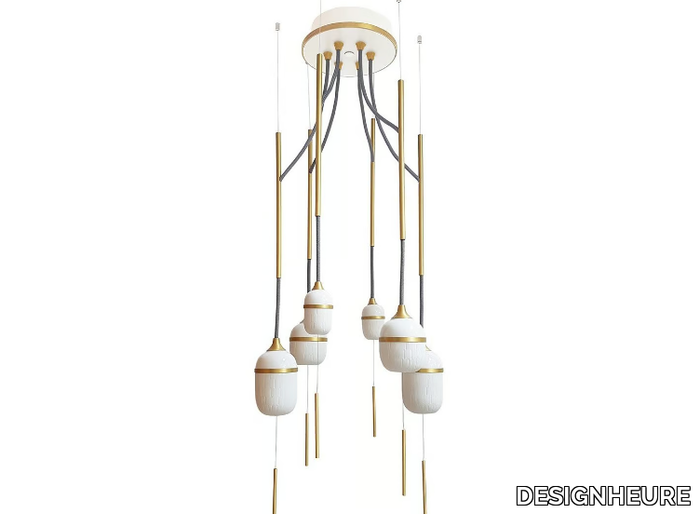 FLEUR DE KAOLIN 6 - LED porcelain chandelier _ DESIGNHEURE