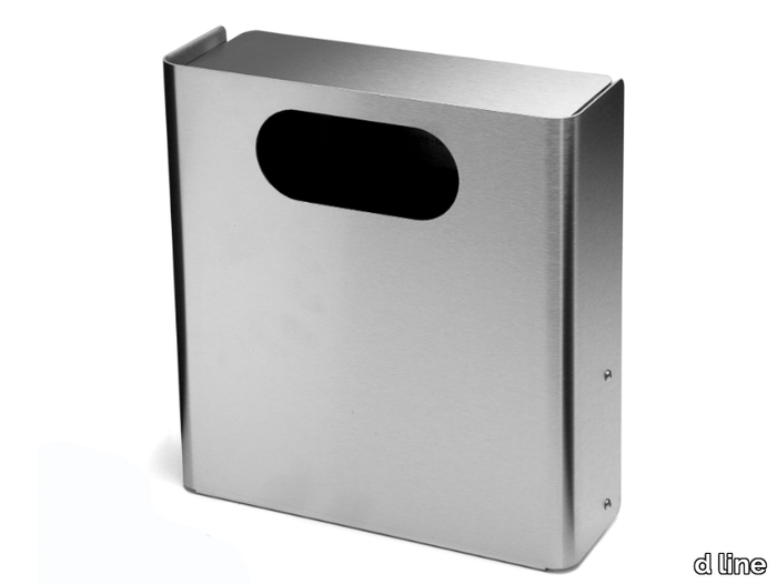 WASTE BIN WITH OBLONG HOLE - Wall-mounted stainless steel Public bathroom waste bin _ d line