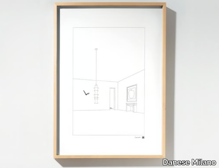 DRAWING NO. 12 - Wall-mounted wood and glass clock _ Danese Milano