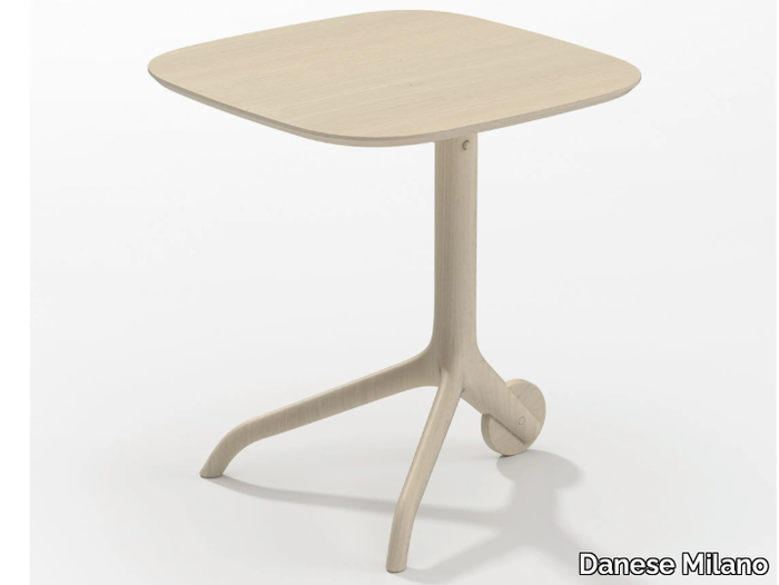 IL FURBO - Square height-adjustable beech coffee table _ Danese Milano