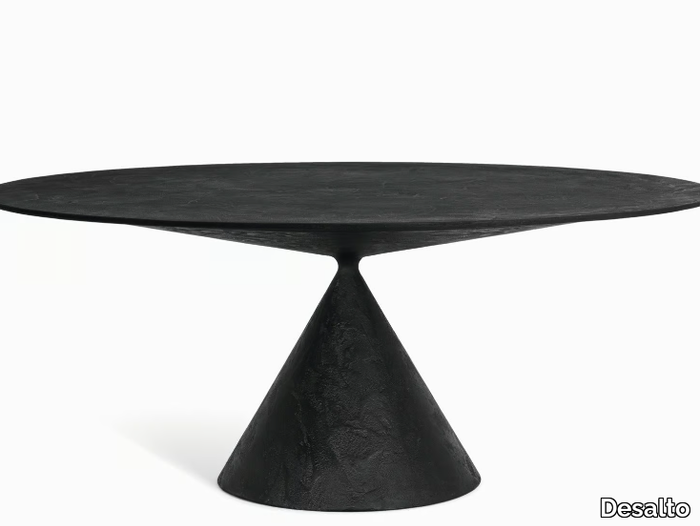 CLAY - Round table with handcraft finish top _ Desalto