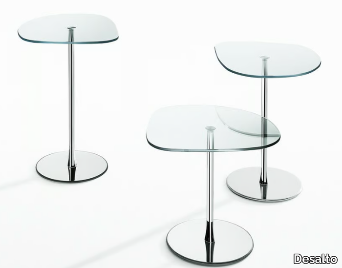 MIXIT GLASS - Crystal and steel coffee table _ Desalto