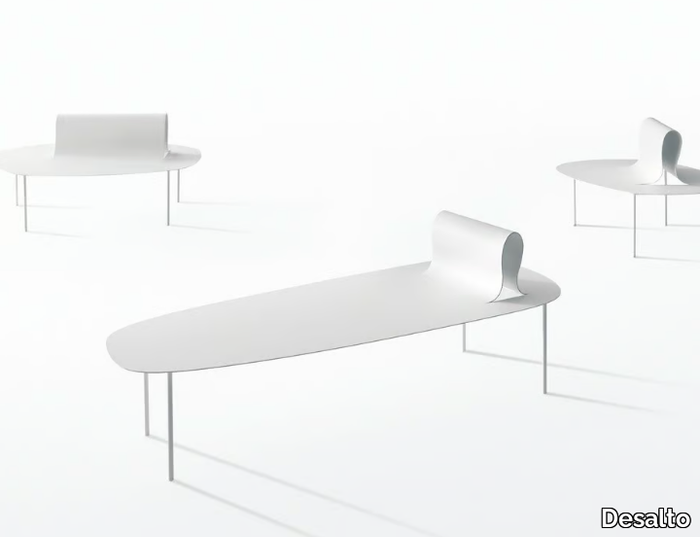 SOFTER THAN STEEL - Plate bench with back _ Desalto