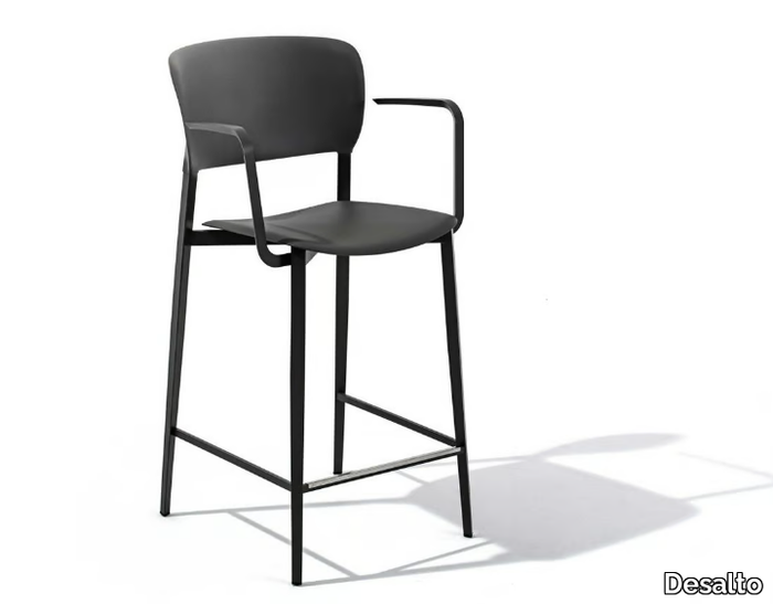 PLY - High polypropylene stool with armrests _ Desalto