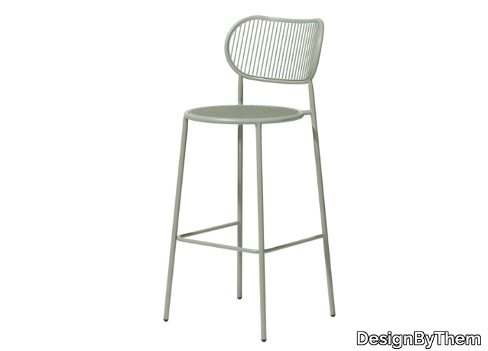 PIPER - High stainless steel stool with back _ DesignByThem