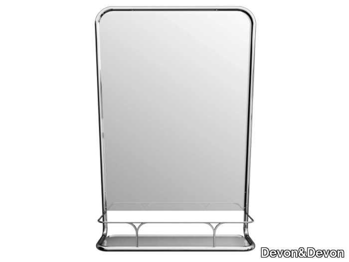 BOOGIE - Bathroom mirror with brass shelf _ Devon&Devon