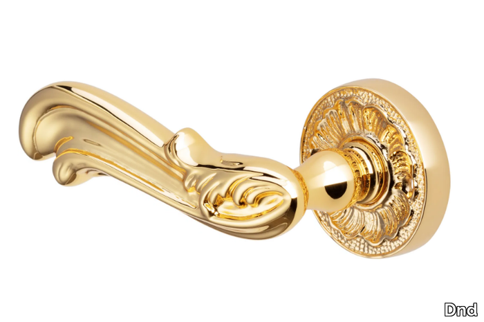 NING - Brass door handle on rose _ Dnd