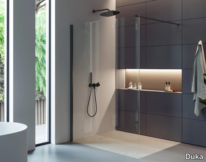 LIBERO 3000 COLOUR UP YOUR LIFE - Rectangular glass Walk in shower _ Duka