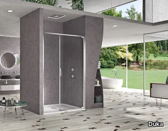 NATURA 4000 - AR-PTF L/R - Niche crystal shower cabin with hinged door _ Duka