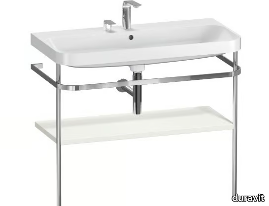 HAPPY D.2 PLUS - Console rectangular ceramic washbasin with towel rail _ Duravit