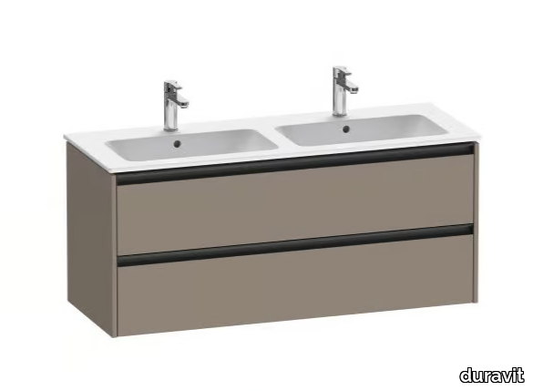 KETHO.2 - Double wooden vanity unit with drawers _ Duravit