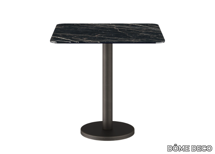 BARI - Square porcelain stoneware and metal table _ DÔME DECO