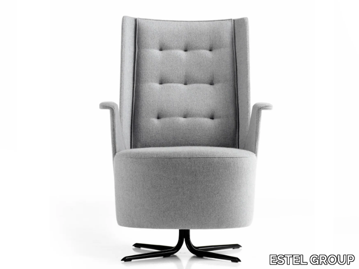 EMBRASSE LOUNGE - With 4-spoke base tufted fabric easy chair _ ESTEL GROUP