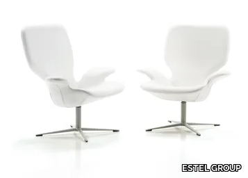 CLARKE - Swivel leather armchair _ ESTEL GROUP