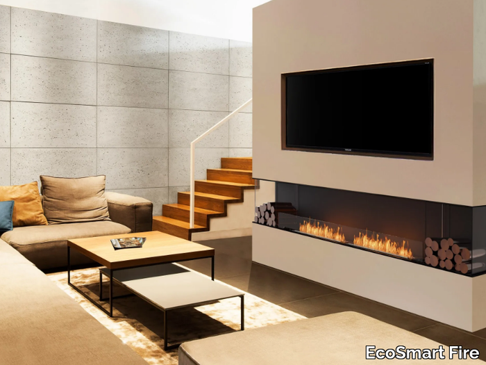 FLEX 122BY BX2 - Bioethanol steel Fireplace insert with Panoramic Glass _ EcoSmart Fire