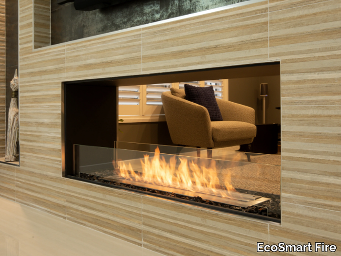 FLEX 50DB - Double-sided Bioethanol steel Fireplace insert with Panoramic Glass _ EcoSmart Fire