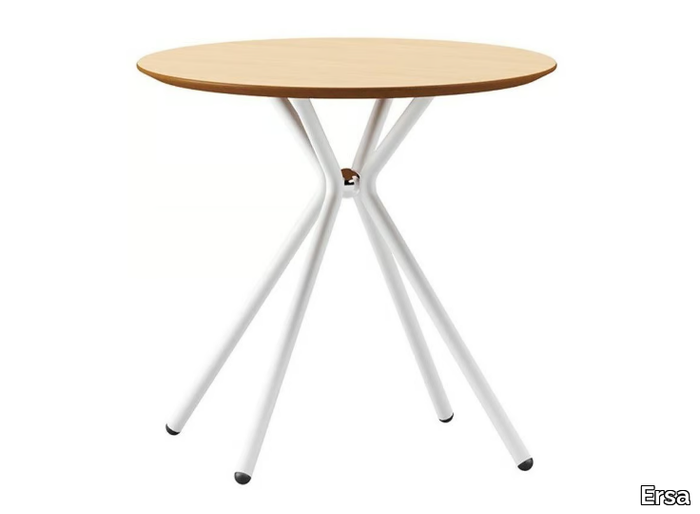 KILIG - Round laminate table with metal base _ Ersa