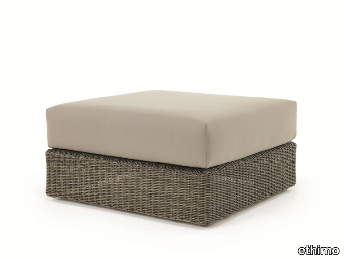 CUBE - Square Ethimo EtWick® garden pouf _ Ethimo