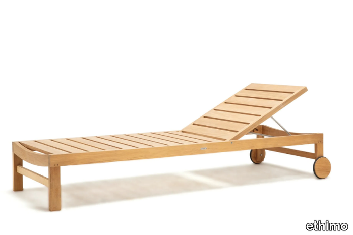 SAND - Recliner sun lounger with castors _ Ethimo