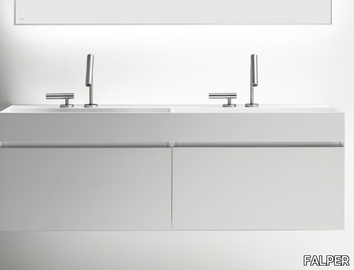 QUATTRO.ZERO - Double wall-mounted vanity unit with drawers _ FALPER