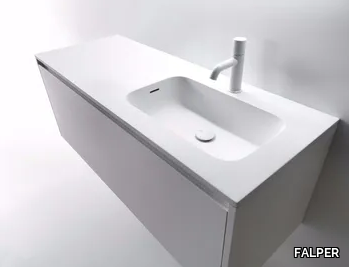 MINI ROUND - Cristalplant® washbasin with integrated countertop _ FALPER