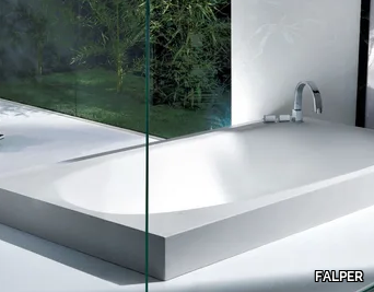 VASCAMISURA - Semi-inset rectangular Cristalplant® bathtub _ FALPER