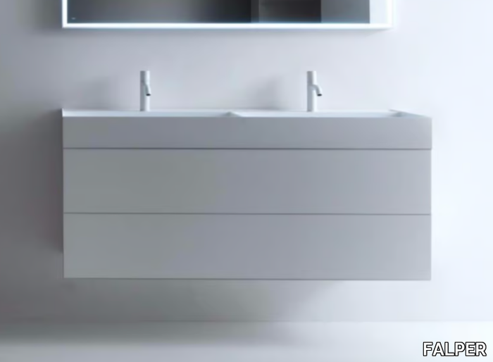 QUATTRO.ZERO - Double vanity unit with drawers _ FALPER