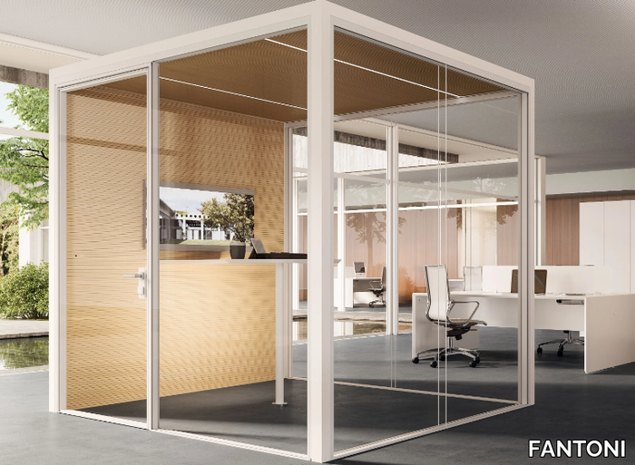 ACOUSTIC ROOM - Acoustic office booth with built-in lights _ FANTONI